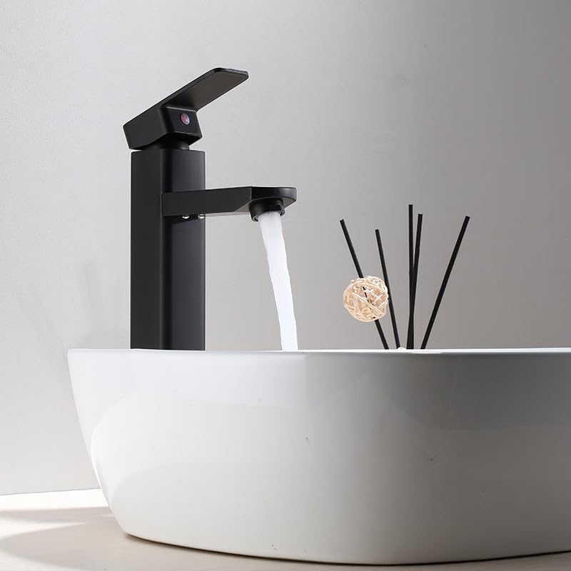Mitigeur de lavabo en acier inoxydable noir haut modèle A débit constant - 5