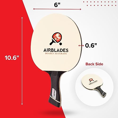 Professional Ping Pong Paddle with Hard Carry Case | Pro Table Tennis Racket | Table Tennis Paddle with Ergonomic Handle | 5 Blades of Wood with Premium Rubber and Sponge by AirBlades - Thumbnail 3