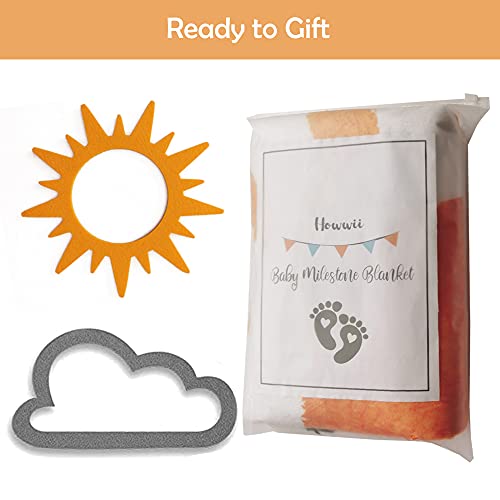 Baby Monthly Milestone Blanket Girl Boys, Personalized Newborn Month Blanket Gender Neutral, Sunshine Boho Nursery Decor Photography Background Prop, Growth Chart Blanket, Gift For Baby Shower, 45X40 #TOP1