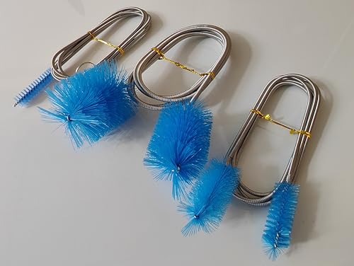 Flexible Long Drain Brush Set, Premium 3 Piece Kit with Double Ended and Stainless Steel Tube Cleaning Brushes for Ultimate Kitchen, Sink, and Pipe Cleaning, Including Powerful Drain Clog Remover