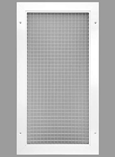 Image of HVAC Premium 10 inch x 20 inch or 20 inch x 10 inch Cube Core Eggcrate Return Air Grille - Aluminum Rust Proof - HVAC Vent Duct Cover - White [Outer Dimensions: 11.75 X 21.75]