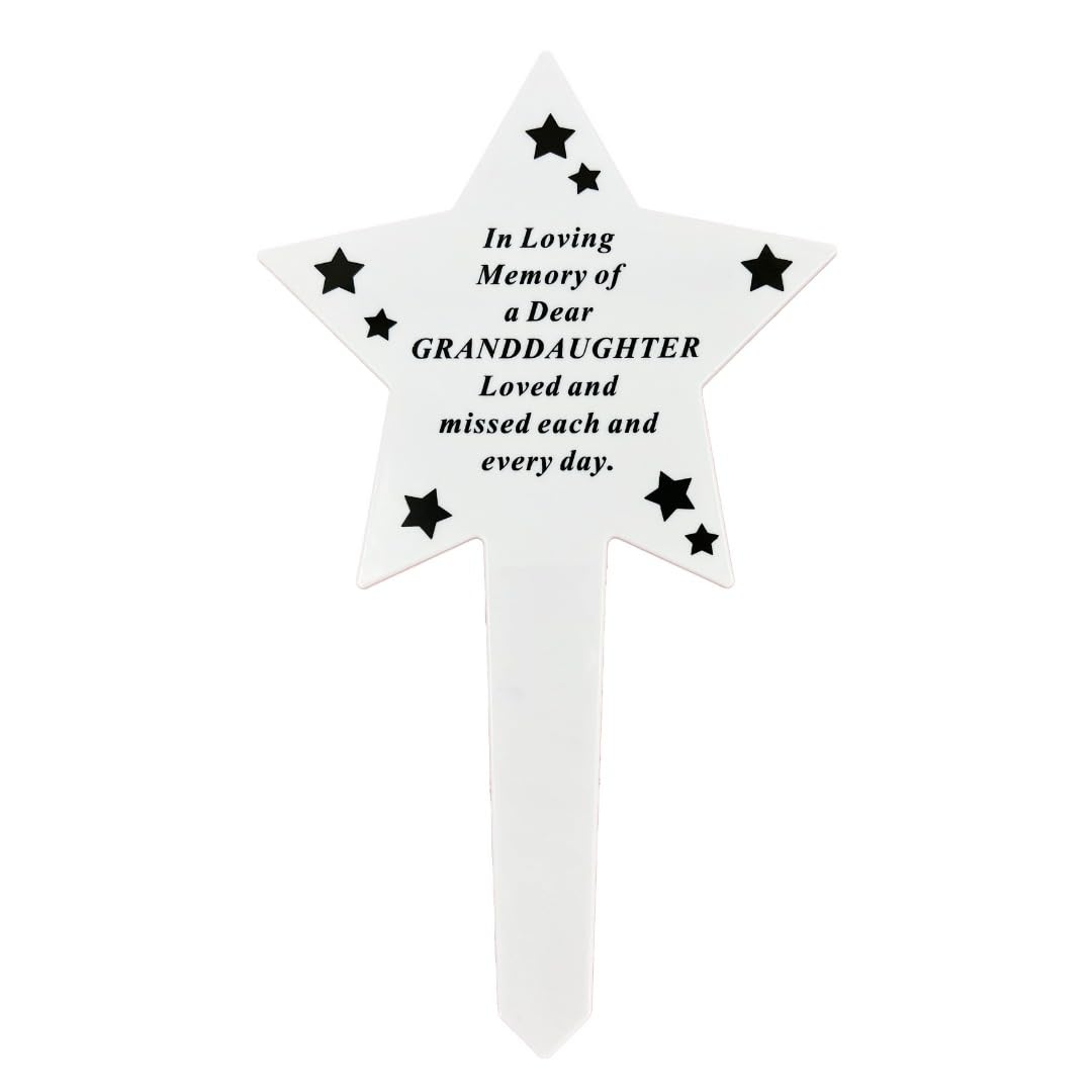 Angraves Shining Star Special Granddaughter Memorial Baby Child Remembrance Verse Grave Ground Stake Plaque