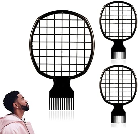 3Pcs Twist Combs, Hair Sponge Alternative Twist Comb, Sponge Brush Upgrade for Curls Natural Hair (Durable Black)