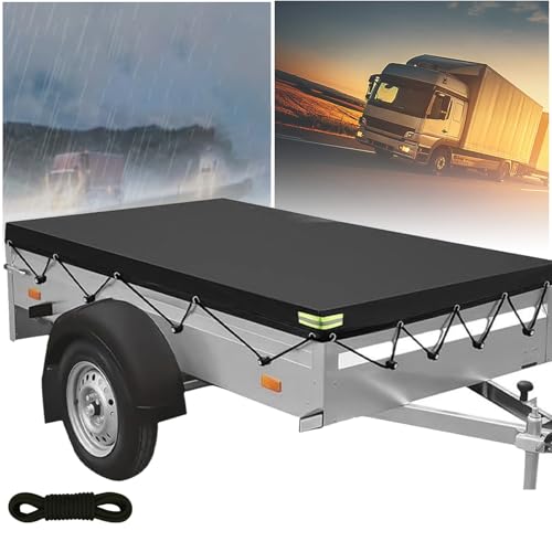 alouweekuky Telone per rimorchio in PVC 600D, 214 x 122 x 13 cm, materiale di copertura, con occhielli riflettenti per 750 kg