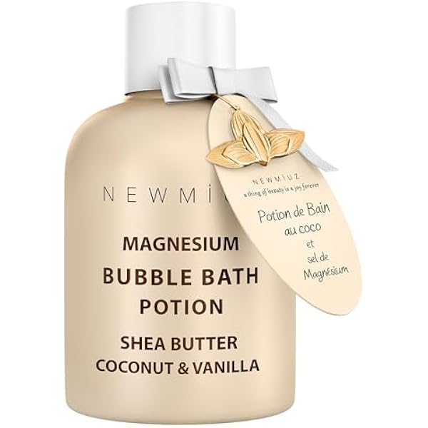 Kąpiel bąbelkowa z magnezu, długi ostatni bąbelek do picia, do moisturizingu, wanilii z masłem shea - Relaksujący stres - prezent na urodziny