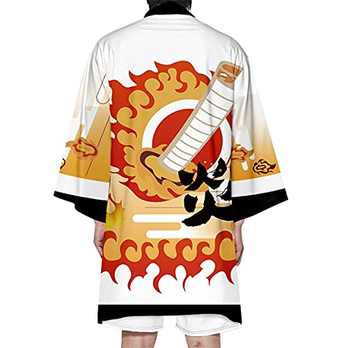 Seidarise Men\'s Haori, Long Kimono Cardigan Jacket Japanese Style Flying Crane Seven Sleeves Open Front Coat