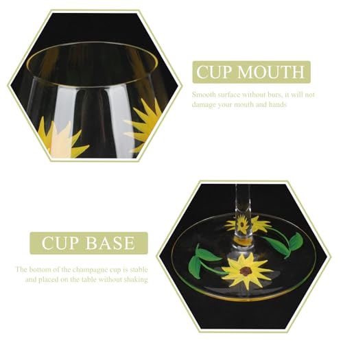 Copa de champán de vidrio amarillo SECFOU decorativa con estructura resistente de estilo chic 7