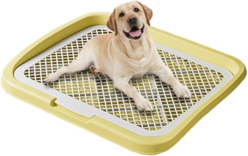 Sefoemut犬トイレ大型犬用 ハイフェンス 飛沫防止犬用小便器 (イエロー,L 47*37cm)