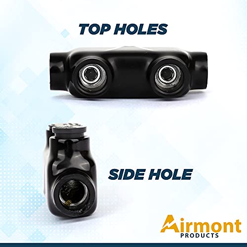 Black Insulated in-Line Splice Connector, 2-14 Wire Range, 2.46" L x 0.83" W x 1.4" H, Pre-Filled with Oxide Inhibitor, Easy Re-Entry, Rubber Vinyl Coating, 2 Set Screw (1, Wire Range: 2/0-6) by Airmont Products - Image 2