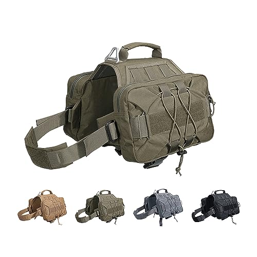EXCELLENT ELITE SPANKER Taktisch Hund Geschirr Weste Einstellbar Nylon Haustier Hund Geschirr zum Klein Mittel Groß Hunde(Olivgrün-XS) 7 EXCELLENT ELITE SPANKER Service Jagd Hund Rucksack Rucksack Hundegeschirr Satteltasche Hunderucksack Einstellbar Molle Hund Rucksack für Mittelgroße Large Hunde(Olivgrün)