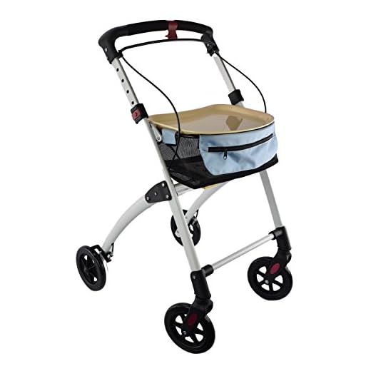 DAYS Breeze Indoor Rollator, 4 Wheeled, Includes Basket and Tray, Mobility Aid, Assisted Walking Device for Low Mobility Users, Lightweight, Green