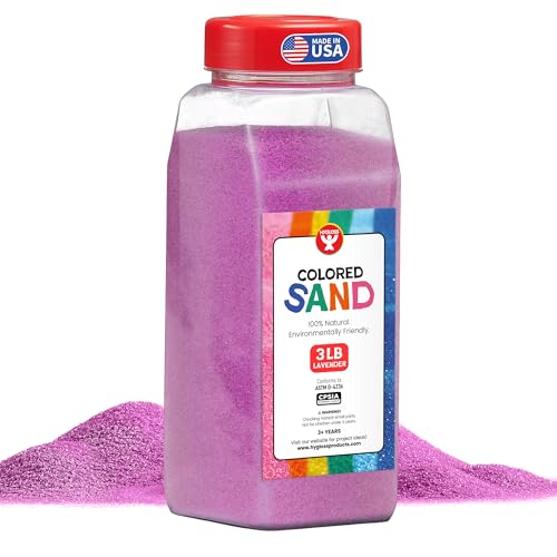 Image of Hygloss Colored Sand for Crafts - 3 lb Bottle, Lavender - Vibrant Colorful Fine Sensory Play Sand Art Kits for Kids - Classroom Activities for Children 3 4 5 6 7 8 9 10 11 12 - Safe for Ages 3+