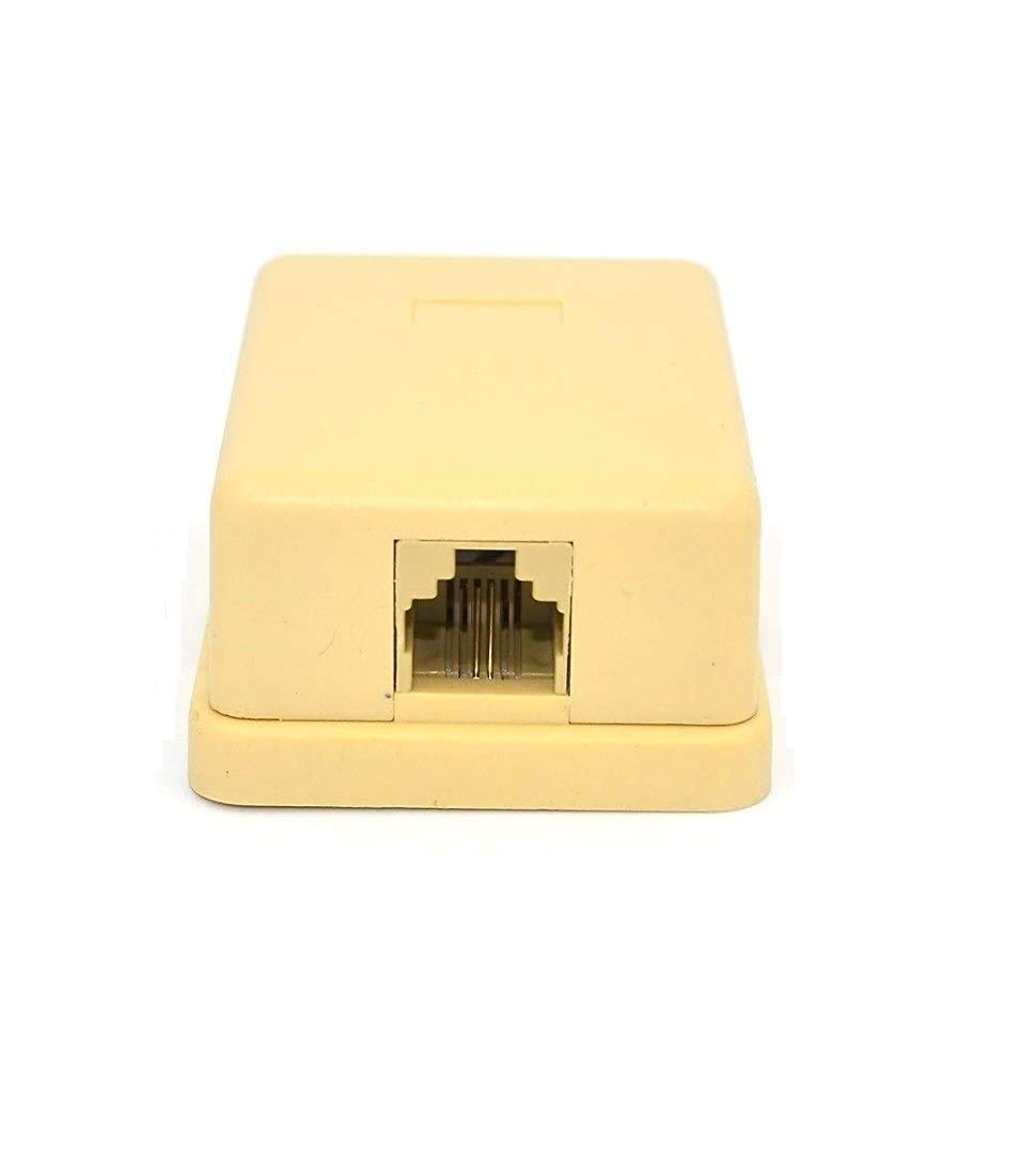 RIVER FOX Single Port RJ11 Telephone Rosette Junction Surface LAN Adapter (Pack of 5)-image-33