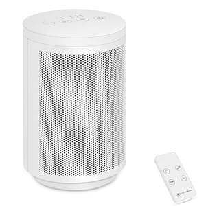 mycarbon radiateur soufflant avec télécommande chauffage d’appoint chauffage soufflant basse consommation pour salle de bain, chambre, 900w/1500w, oscillation 60°, thermostat 18℃/23℃/28℃, 8h timer