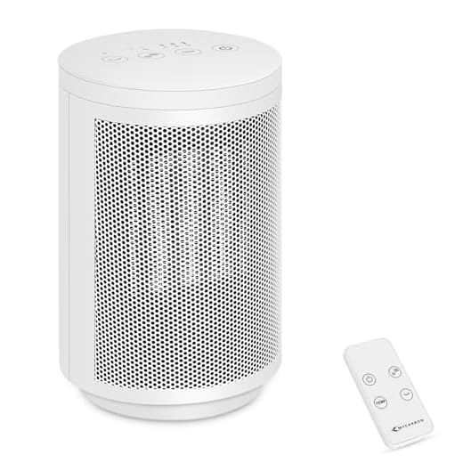 MYCARBON Calefactor Bajo Consumo con Control Remoto 900W/1500W Calefactor Baño con Termostato 18 ℃/23 ℃/28 ℃ Oscilación 60 ° Motor DC Temporizador 8h Silencioso