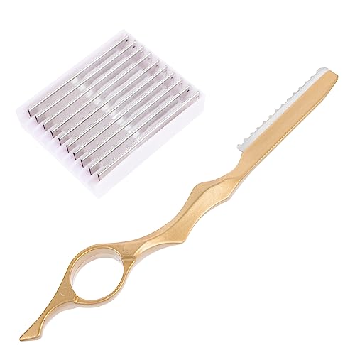 minkissy Hair Styling Thinning Razor Manual Hair Cutting Knife 10 Replacement Blades Razor Blade Scraper Tool