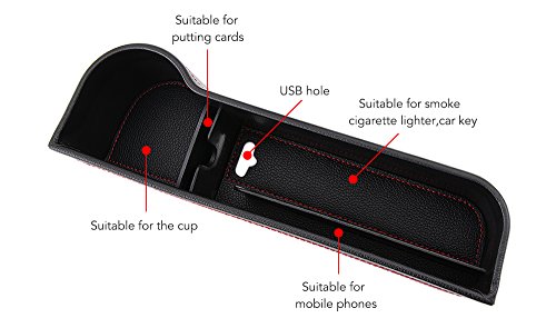 9 Moon Side Pocket Organizer - Car Seat Filler Gap Space Storage Box Bottle Cup Holder Coin Collector | Car Interior Accessories | Premium Pu Leather #TOP2