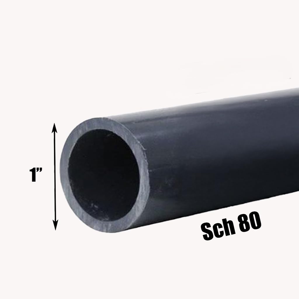 Photo 1 of 1 Inch Schedule 80 PVC Pipe, 1" Diameter, (1.315 Inch OD, 0.957 Inch ID), Industrial High-Pressure Applications (12, Inches)