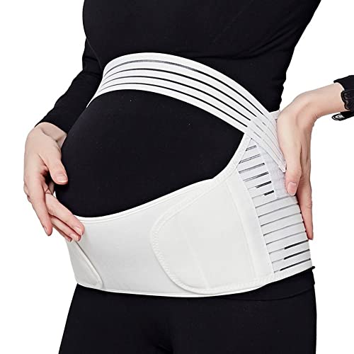Lit-Pack 3-in-1 Pregnancy Support Maternity Belt Belly Belt Waist Care Abdomen Support Back Brace Pregnancy Protector (White, XX-Large)