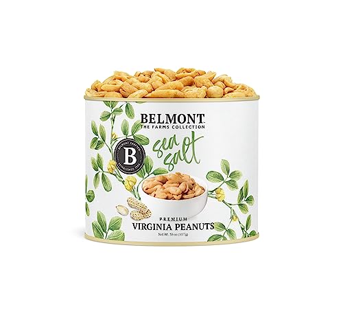 Image of Belmont Peanuts Gourmet Sea-Salted Virginia Peanuts, 38 oz (1 Pack) - Only 3 Simple Ingredients, No Preservatives, 7g Protein - A Premium, Salty, Crunchy, Hand Seasoned Snack