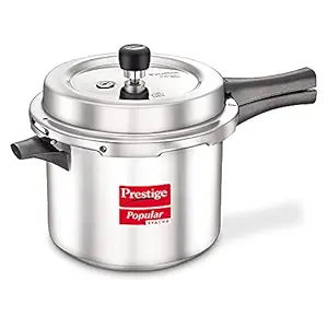 Prestige Popular Svachh 5.0 Litre Aluminium Pressure Cooker, Silver, Medium (10167)