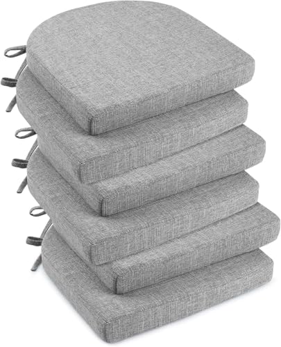 HKJGNH Pack de 2/4/6 Cojines de Asiento para Sillas de Comedor de Cocina Oficina en Forma de U - Cojín de Asiento en Forma de U para Taburete, jardín, Interior, Exterior,Hogar(#2,45 * 45cm(6pcs))