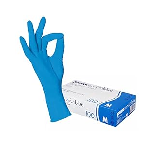 Nitril wegwerphandschoen 100 doos, poedervrij, blauw niet-steriel, maat: L