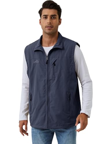 Image of Gihuo Men's Sherpa Lined Fleece Vest Winter Fishing Travel Utility Vest Gilet