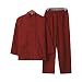 Produktbild G-like Herren Anzug Chinesischer Stil - Traditionelle Kampfkunst Kung Fu Tai Chi Wushu Klassisch Tangzhuang Langärmelig Hemd Hose Training Uniform Frühling Herbst Freizeit Kleidung (Rot, XL)