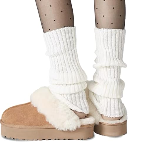 Ribbed Knitted Leg Warmers for Women Girls 80s Retro Winter Short Slouch Knee High Leg Socks For Yoga Ballet Dance