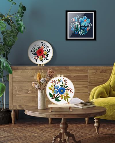 Image of TINDTOP 3 Sets Embroidery Kit for Adults, Floral Embroidery Practice Kit | for Beginners Include Embroidery Cloth Hoops Threads for Craft Lover Hand Stitch with Embroidery Skill Techniques