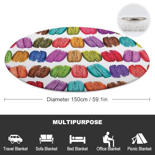 Couverture ronde flanelle macaron idée cadeau originale - 3