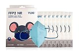  YUXI Mascarillas FFP2 Homologadas Tamaño Reducido, 10 Unidades, Color Turquesa, CE1463 EN 149:2001 + A1:2009 FFP2 NR