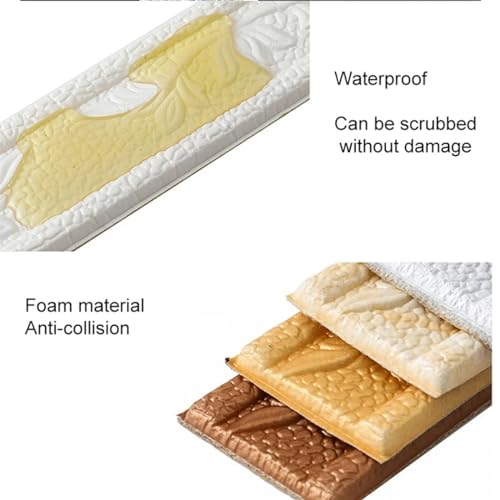 Tira de borde de pared autoadhesiva de 5mm, línea de ajuste y rodapié con patrón 3D 8