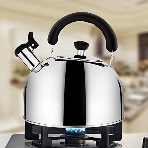 Tea Kettle for Stovetop Whistling Tea Pot, Stainless Steel Teakettle Tea Pots for Stove Top, 3.2QT(3-Liter) Large Capacity with Capsule Base by ECPURCHASE