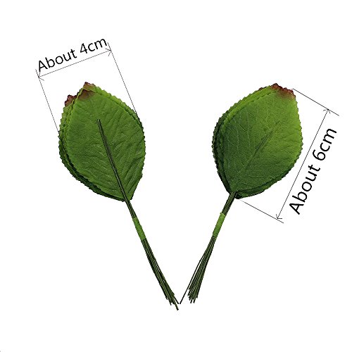 Flower Silk Leaf Green Artificial Leaves Diy Home Decorative Christmas Party Decoration Bouquet Wreaths Wedding Decor 120Pcs (Green) #TOP1