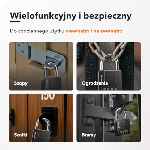 Kłódka szyfrowa – Wodoodporna, wytrzymała i przenośna – Pałąk 7 mm – Do bram, ogrodzeń, szafek, schowków i szaf narzędziowych – 4 sztuki, czarne