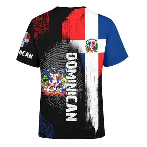 Dominican Flag T-Shirt Dominican Emblem Tee Printed Crewneck Short Sleeve Casual Sports Top Jersey Unisex2