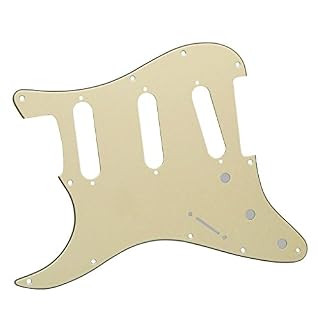 FLEOR SSS Style Pickguard pour guitare Stratocaster pour gaucher avec couvercles de micro 48/50/52 mm 2T1V et embouts… – Image 3