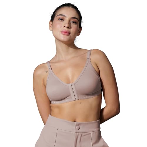 Image of BODYSIZE Cotton Front Open Bra for Women Daily Use | Non-Padded, Non-Wired | Sweat Absorbent Seamless Bra | Full Coverage Regular Wear | Twin Hook Adjuster (Cup Size: B)