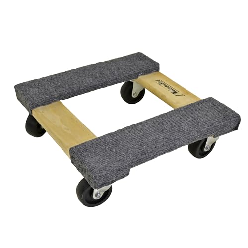 Milwaukee Hand Trucks 33815 Gleason Carpeted End Furniture Dolly, 800 Lb, L X 15 in W, Hardwood