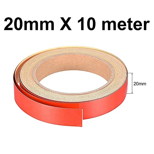 Image of EURO Car Reflective Body Self-Adhesive Glow in the Dark Strip Vinyl Neon Tape | 2 cm X 10 meter (Red)