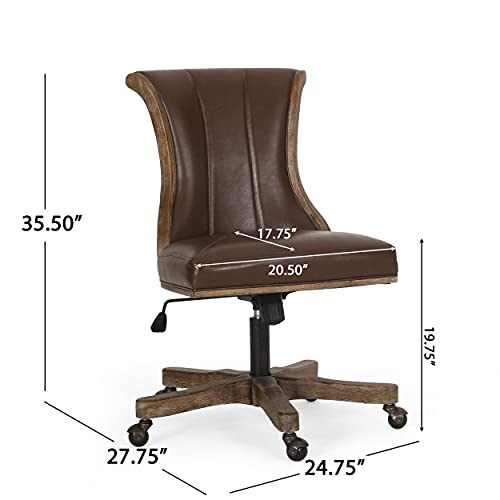 Christopher Knight Home Coulee Office Chair, Dark Brown + Natural #TOP2