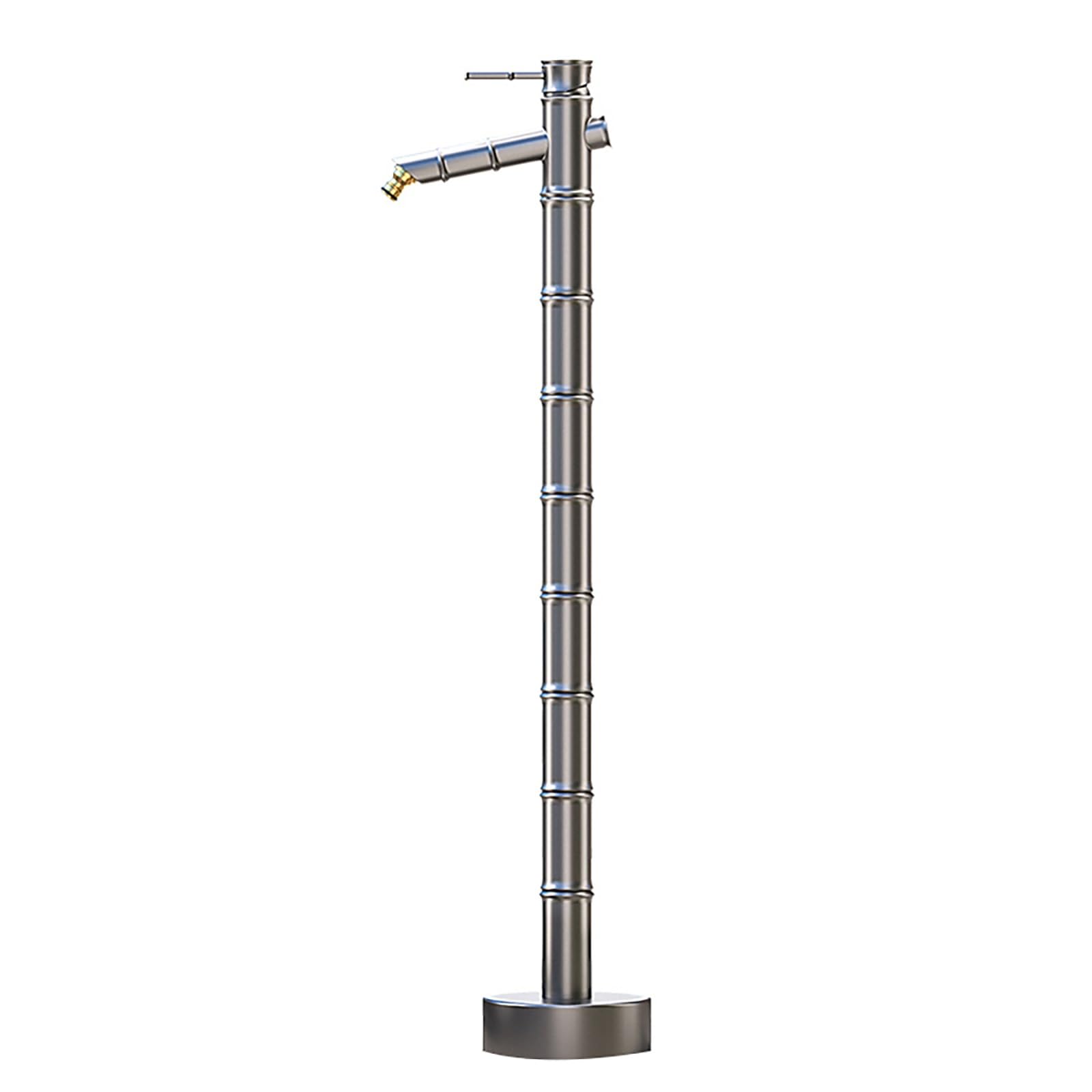 WOTZOV Faucet Water Column,Antique Copper Garden Water Column Faucet - 45In Outdoor Post Hydrant Tap With Bamboo Design, Antifreeze For Yard Irrigation & Washing, Durable Floor Mount，87.5cm/34.4in