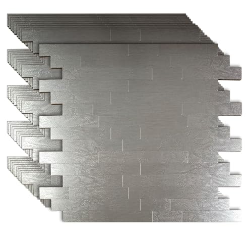 weimeisc Peel and Stick Backsplash Wall Tiles, Grey, 10-Sheet