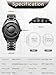 Imagen de EUTOUR Reloj Hombre Relojes para Parejas Magnetico Designer Cuarzo Sin Vidrio Rodamiento de Bolas Relojes de Pulsera para Hombres Mujres con Correa de Acero Inoxidable Negro