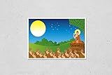 Poster Reproduction of Makha Bucha day is an important Buddhist Day. The lord Buddha sits on a rock...
