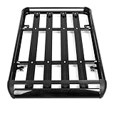 Trintion Roof Rack Basket Tray - Aluminum Luggage Cargo Carrier with Cross Bars & Wind Fairing Rooftop Luggage Holder 127cm Ideal for Cars SUVs and Trucks Black