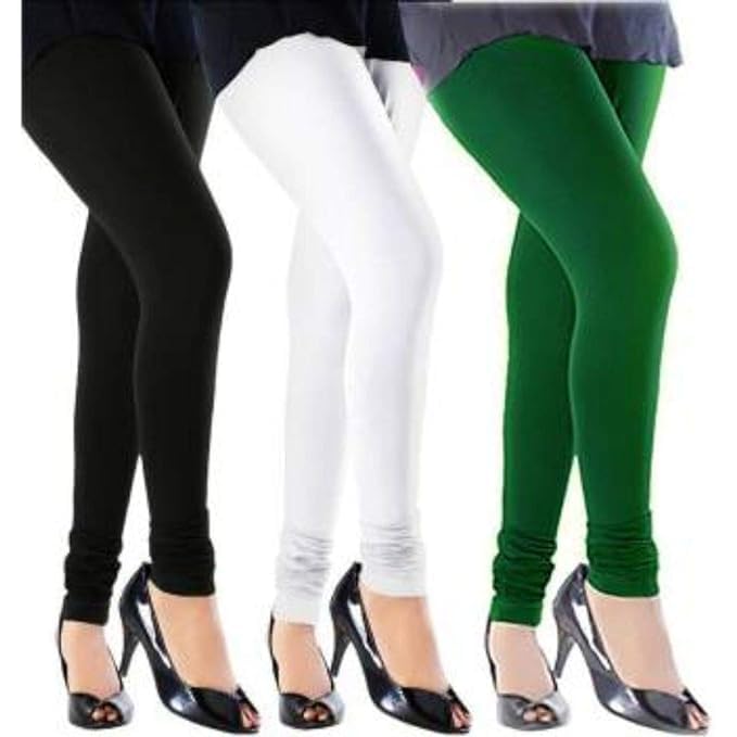 Cotton Stretchable Leggings - (Pack of 3) (Multicolored -Free Size)-picture-19