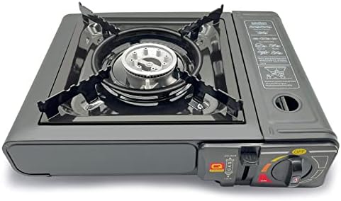 Camp Stove Portable Dual Fuel Butane Stove Gas Grill Camping Accessories Outdoor Windproof Butane Thickened Metal Material Camp Stove for Portable Gas Tanks and Liquefied Gas Tanks (1 Pack)